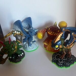 Lot of 4 Skylanders Spyro's Adventure Whirlwind Eruptor Drobot Dino-Rang